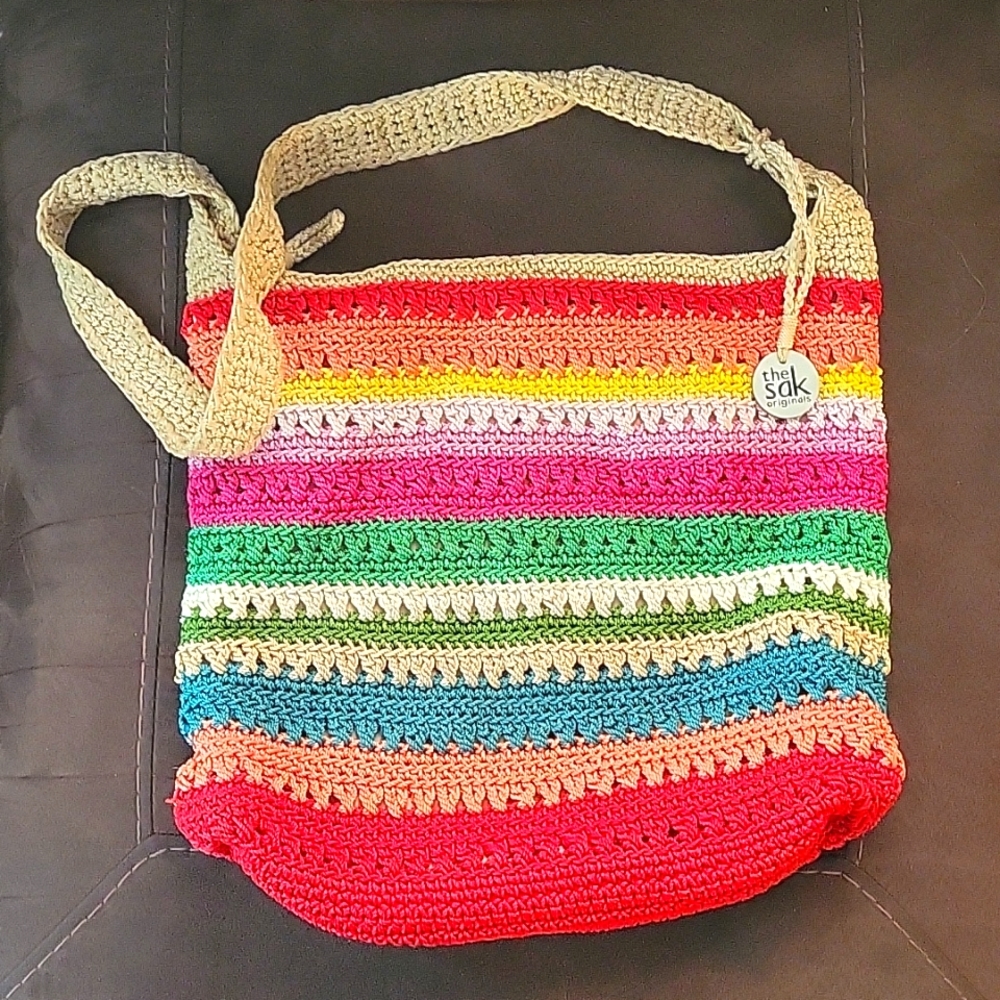 The Sak colourful crochet purse